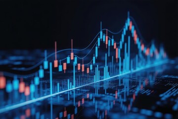 Naklejka premium Tech Stock Trading Graph – Digital Market Investment Data