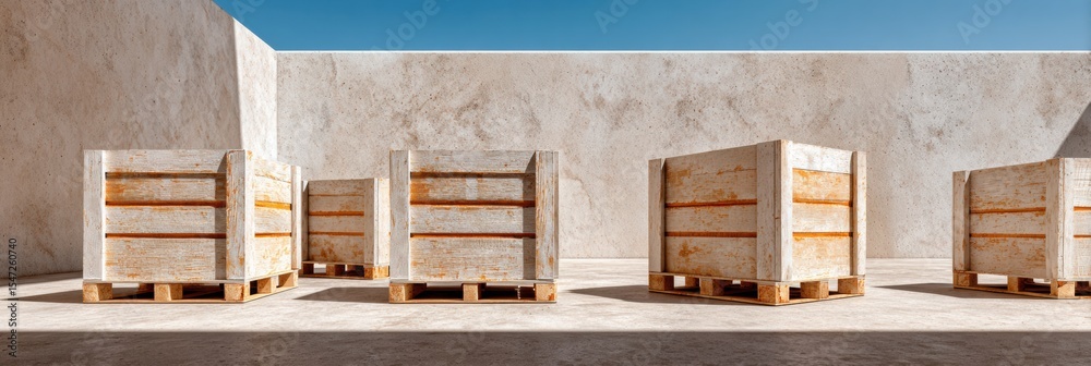Poster secure strategic reserve storage with wooden pallets in concrete facility for efficient national res
