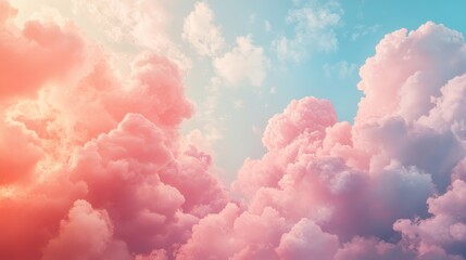 Sunny Sky Background with Clouds