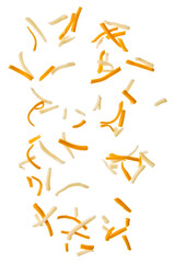Shredded cheese mix isolated on transparent background