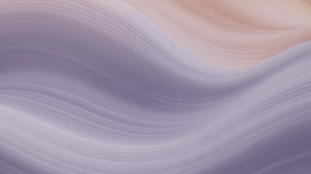 Abstract Pastel Gradient Wave Pattern :  An artistic wave pattern in pastel hues of purple, lilac and pale orange creates a calming and elegant visual, evokes sense of fluidity and tranquility.