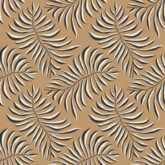 Trendy minimalist seamless botanical pattern with abstract creative hand drawn composition