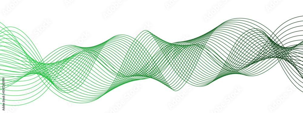Aufkleber Abstract wave background with smooth, interwoven lines forming a fluid, oscillating pattern. Sense of rhythm and motion, resembling frequency waves or digital soundwaves.