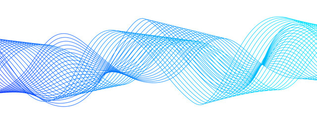 Abstract wave background with smooth, interwoven lines forming a fluid, oscillating pattern. Sense of rhythm and motion, resembling frequency waves or digital soundwaves.