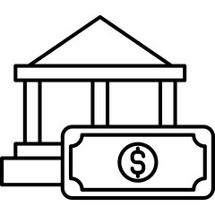 Bank Icon Line