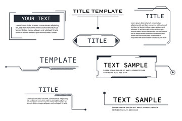 UI template with callouts, title boxes, infographic labels, and futuristic HUD layout. Suitable for business presentations, video overlays, or tech design.