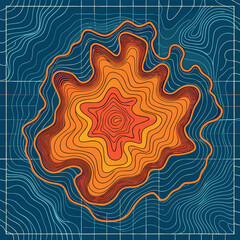 Background of the topographic map. Topographic map lines, contour background. Geographic abstract grid
