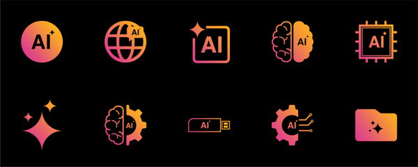 Artificial Intelligence Pack Icons, Ai Icons Vector Collection