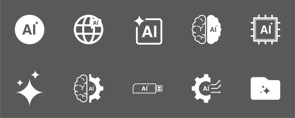 Artificial Intelligence Pack Icons, Ai Icons Vector Collection