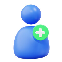 Obraz premium 3D profile or account user icon. Add icon, and teamwork icon concept design set