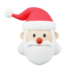 Festive 3D Santa Character Icon for Holiday Design and Merry Christmas Sign