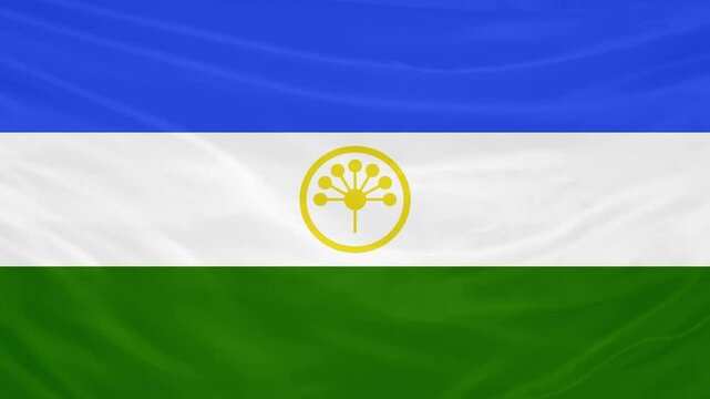 Bashkortostan Flag 4K Waving Motion Animation