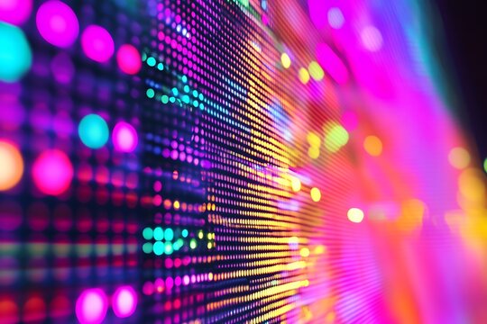 Colorful abstract led display background technology and digital screen pixel light pattern design