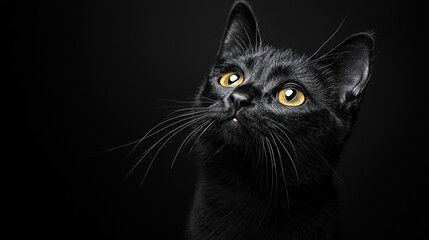 A black clean background in the light of spotlight.