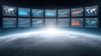 Fototapeta premium The impact of economic risk on global systems. Concern over economic recession or downturn.
