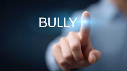 The word BULLY representing verbal abuse, insults, and mockery. A social issue that needs urgent attention. Social pressure and the use of harsh words.
