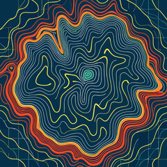 Background of the topographic map. Topographic map lines, contour background. Geographic abstract grid