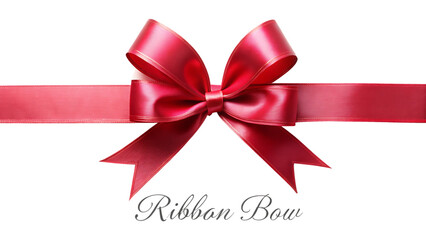 Crimson Red Satin Ribbon Bow Gift Wrap Decoration Isolated on White Background A I G E N E R A T E D - P N G isolated on a transparent background