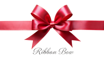 Crimson Red Satin Ribbon Bow Gift Wrap Decoration Isolated on White Background A I G E N E R A T E D - P N G isolated on a transparent background