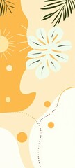 Abstract vector background with organic shapes and tropical elements