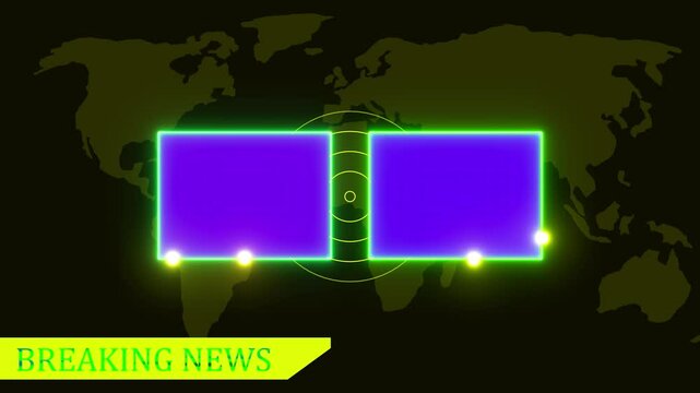 Live breaking news lower two display and time boxes Breaking News Title HD ,Breaking news text for news background, tv alpha channel loop live breaking news background 4K.
