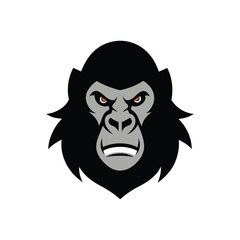 Gorilla head vector art illustration
