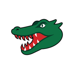 Crocodile head with open mouth mascot logo vector illustration