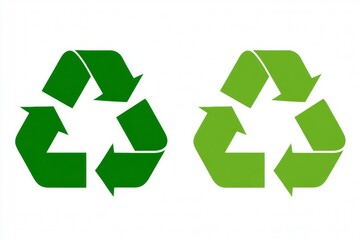Obraz premium Green recycling symbols: eco-friendly icons in dark and light shades