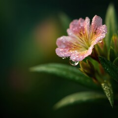 A Dewdrop On An Evening Primrose An Evening Gem