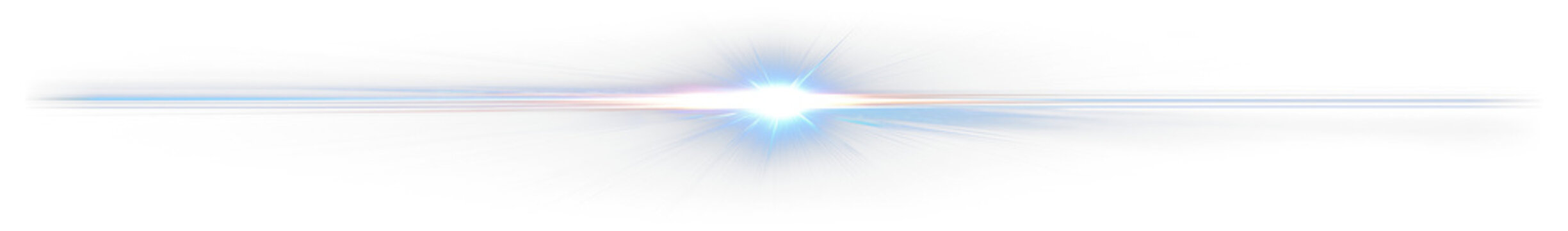 Bright blue light flare on Transparent background.