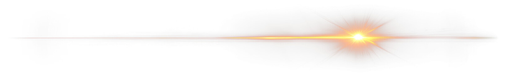 Orange lens flare streak on Transparent background.