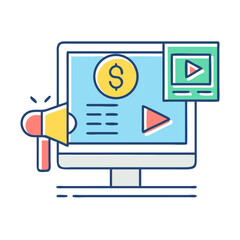 Online Marketing Strategies with Video Content and Influencer Marketing Campaigns concept