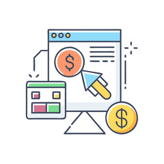 Online Business Strategy and Financial Growth Analysis Illustration for E commerce Sites