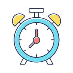 Stylized alarm clock icon illustration showing the concept of morning time