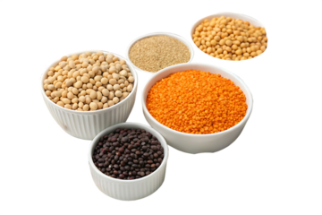  a-colorful-assortment-of-various-legumes-and-grain  isolated on white background png, ai generated