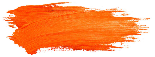 Vibrant brushstroke of orange paint looks energizing and spirited