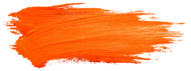 Vibrant brushstroke of orange paint looks energizing and spirited