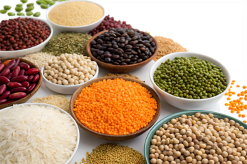  a-colorful-assortment-of-various-legumes-and-grain  isolated on white background png, ai generated