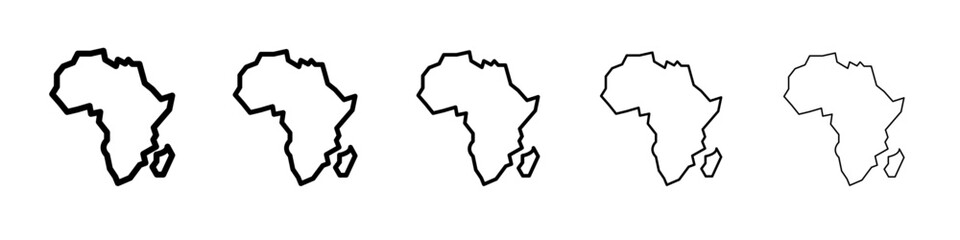 africa map icon flat illustration set logo