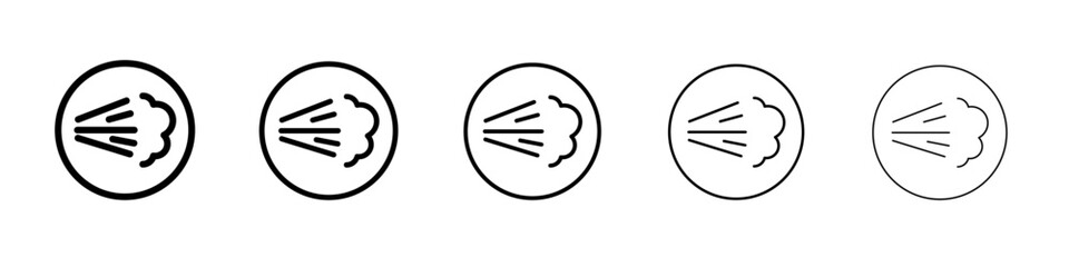 Air spray cloud icon flat illustration set logo