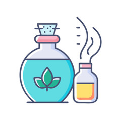 Botanical Elixirs Two Essential Oils Potion Healing Herbal Therapy Concept