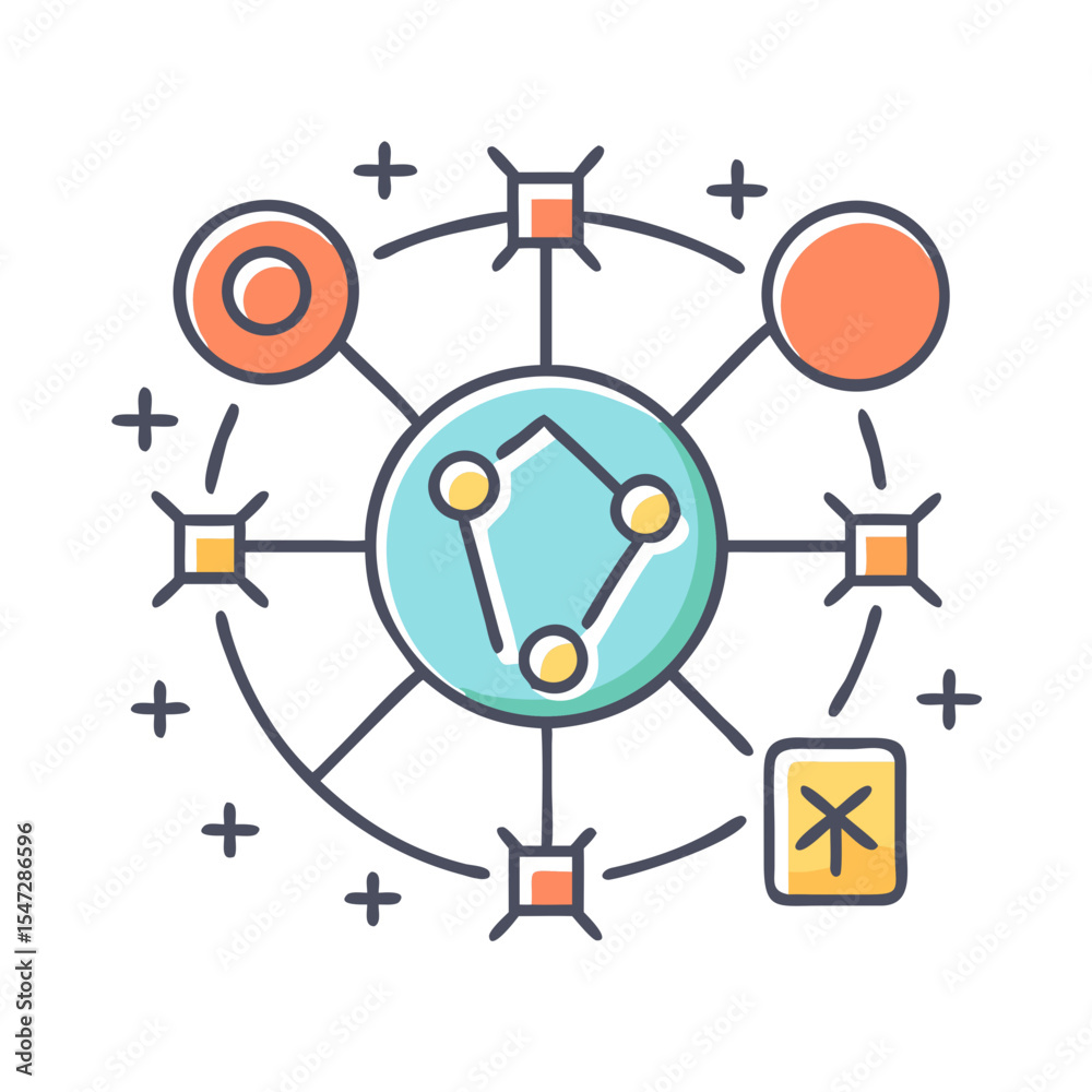 Poster connection network with nodes interconnected with a centralized system in the middle