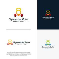 Gymnastic logo designs concept vector, Fitness Center logo template