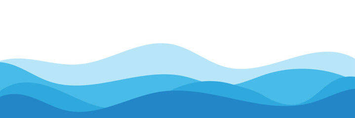 Sea waves layered vector background illustration and sea beach vector illustration.