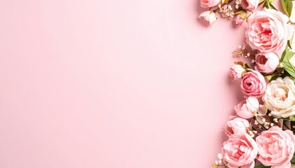 Floral arrangement inspiration studio photography soft pink background overhead view aesthetic decor ideas