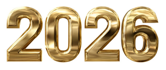 Golden 2026 year gleams brightly, radiating hope and prosperity