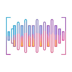Abstract audio spectrum frequency waveform signal graph with gradient colors