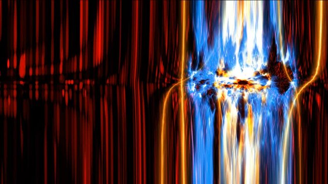 quantum red tone energy core and futuristic computer animation abstract background with infinity of orange energy atom moving