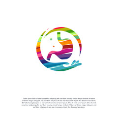 Obraz premium Abstract Colorful Stomach Care logo vector, Health Stomach logo designs template
