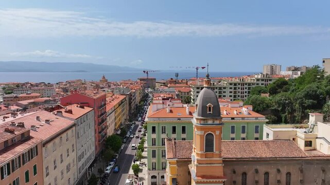 Ajaccio et la chapelle Saint Roch sur le cours Napoelon, Corsica